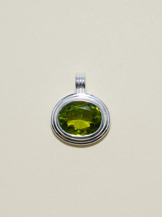 Katherine Peridot Triple East to West Oval Cut Charm in Sterling Silver