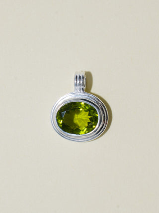 Katherine Peridot Triple East to West Oval Cut Charm in Sterling Silver