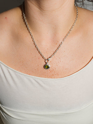 Slither Peridot Triple East to West Oval Cut Charm in Sterling Silver