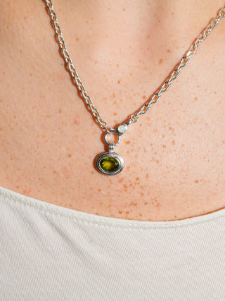 Slither Peridot Triple East to West Oval Cut Charm in Sterling Silver
