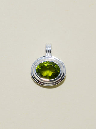 Slither Peridot Triple East to West Oval Cut Charm in Sterling Silver
