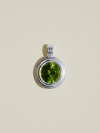 Humid Hair Peridot Triple Round Cut Charm in Sterling Silver