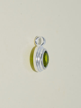 Humid Hair Peridot Triple Round Cut Charm in Sterling Silver
