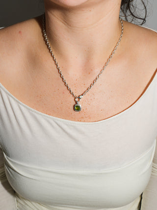 Minx Peridot Triple Cushion Cut Charm in Sterling Silver