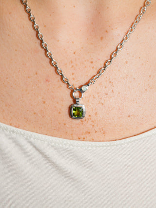 Minx Peridot Triple Cushion Cut Charm in Sterling Silver