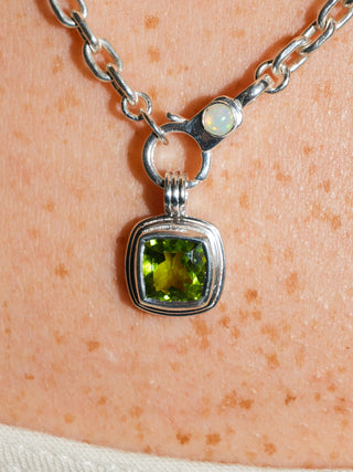 Minx Peridot Triple Cushion Cut Charm in Sterling Silver