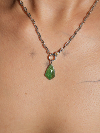 Greener Pastures Tsavorite Special Cabachon Charm in White 14k Gold