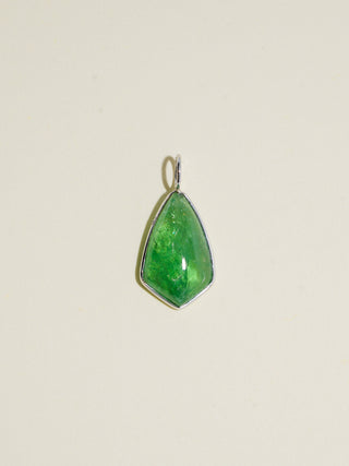 Greener Pastures Tsavorite Special Cabachon Charm in White 14k Gold