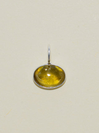 Croc Hunter Grossular Garnet East to West Oval Cabochon Charm in Sterling Silver