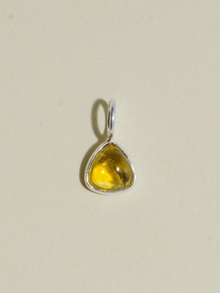 Lizard Wizard Grossular Garnet Trillion Cabochon Charm in Sterling Silver