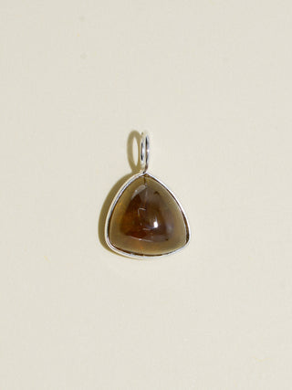 Chocolate Bitters Grossular Garnet Trillion Cabochon Charm in Sterling Silver