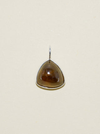 Chocolate Bitters Grossular Garnet Trillion Cabochon Charm in Sterling Silver