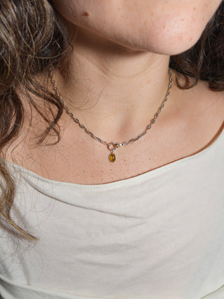 Free This Friday Grossular Garnet Oval Cabochon Charm in Sterling Silver