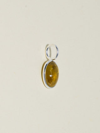 Free This Friday Grossular Garnet Oval Cabochon Charm in Sterling Silver