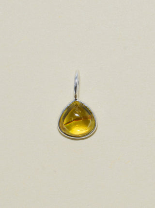 Frolic Grossular Garnet Pear Cabochon Charm in Sterling Silver