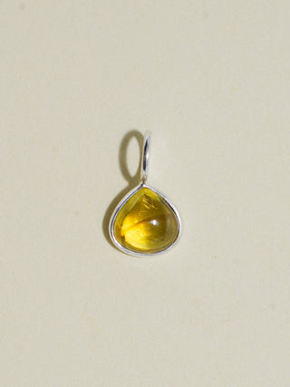 Frolic Grossular Garnet Pear Cabochon Charm in Sterling Silver