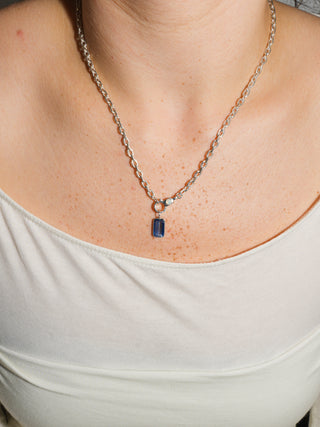 No Chill Kyanite Emerald Cut Charm in Sterling Silver