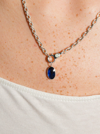 Big Chill Kyanite Oval Cut Charm in Sterling Silver