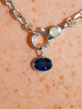 Mosiac Kyanite East West Oval Cut Charm in Sterling Silver