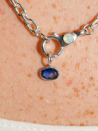 Starnight Kyanite East West Oval Cut Charm in Sterling Silver