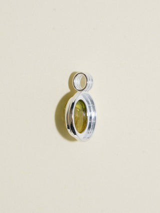 Learning Curve Grossular Garnet Triple Oval Cabochon Charm in Sterling Silver