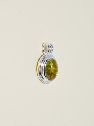 Learning Curve Grossular Garnet Triple Oval Cabochon Charm in Sterling Silver