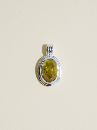 Learning Curve Grossular Garnet Triple Oval Cabochon Charm in Sterling Silver
