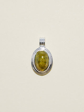 Learning Curve Grossular Garnet Triple Oval Cabochon Charm in Sterling Silver