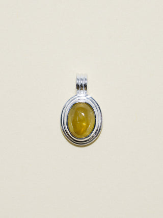 Memory Palace Grossular Garnet Triple Oval Cabochon Charm in Sterling Silver