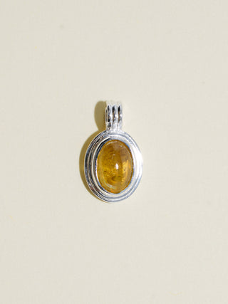 See Saw Grossular Garnet Triple Oval Cabochon Charm in Sterling Silver