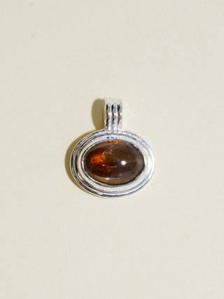 Hear Me Out Grossular Garnet Triple East to West Oval Cabochon Charm in Sterling Silver
