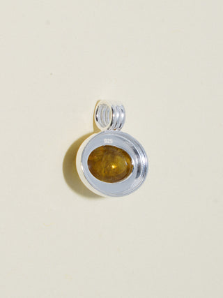 Rosebud Grossular Garnet Triple East to West Oval Cabochon Charm in Sterling Silver