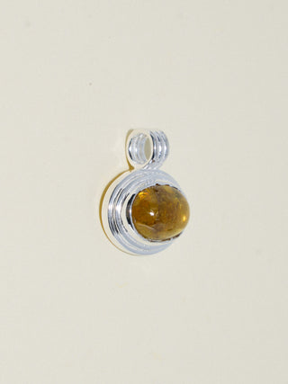 Rosebud Grossular Garnet Triple East to West Oval Cabochon Charm in Sterling Silver