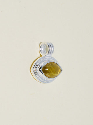Hollering Grossular Garnet Triple East West Marquis Charm in Sterling Silver