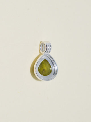 Today I'm Here Grossular Garnet Triple Pear Cabochon Charm in Sterling Silver