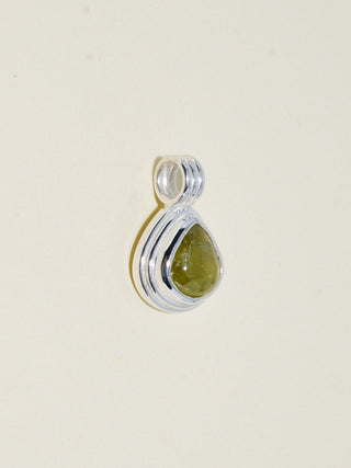 Today I'm Here Grossular Garnet Triple Pear Cabochon Charm in Sterling Silver