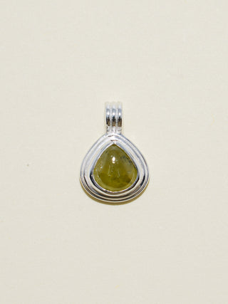 Today I'm Here Grossular Garnet Triple Pear Cabochon Charm in Sterling Silver