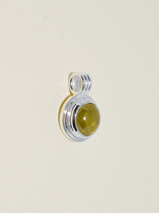 Over There Grossular Garnet Triple Round Cabochon Charm in Sterling Silver