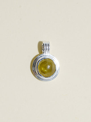 Over There Grossular Garnet Triple Round Cabochon Charm in Sterling Silver