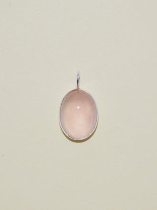 Lovebug Rose Quartz Oval Cabochon Charm in Sterling Silver