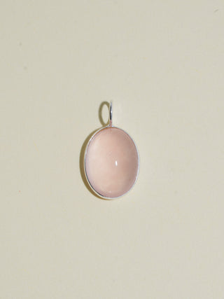 Lovebug Rose Quartz Oval Cabochon Charm in Sterling Silver