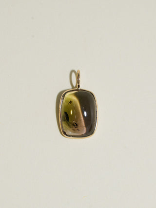 Space Cowboy Multi-Tourmaline Cushion Cabochon Charm in Yellow 14k Gold