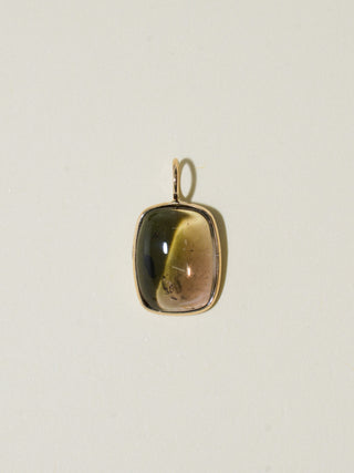 Space Cowboy Multi-Tourmaline Cushion Cabochon Charm in Yellow 14k Gold