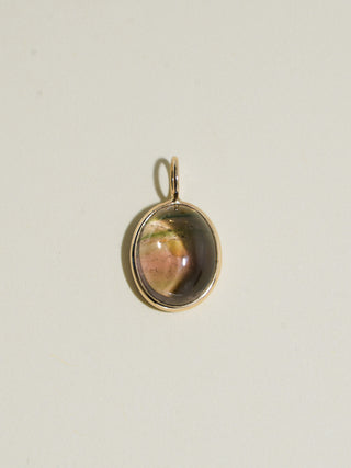 Dirt Cup Multi-Tourmaline Oval Cabochon Charm in Yellow 14k Gold