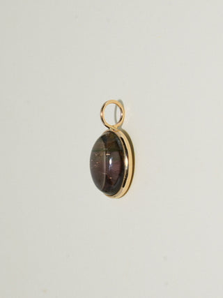 Dirt Cup Multi-Tourmaline Oval Cabochon Charm in Yellow 14k Gold