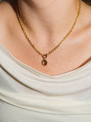 Dirt Cup Multi-Tourmaline Oval Cabochon Charm in Yellow 14k Gold