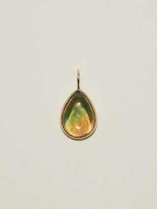 Emma Multi-Tourmaline Teardrop Cabochon Charm in Yellow 14k Gold