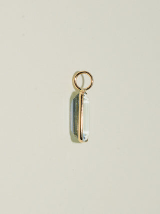 Dilly Dally Aquamarine Emerald Cut Charm in Yellow 14k Gold