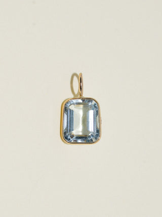 Ghouls Aquamarine Emerald Cut Charm in Yellow 14k Gold