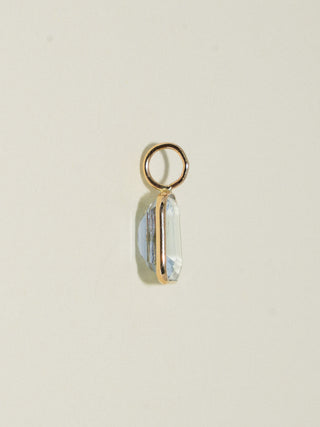 Ghouls Aquamarine Emerald Cut Charm in Yellow 14k Gold